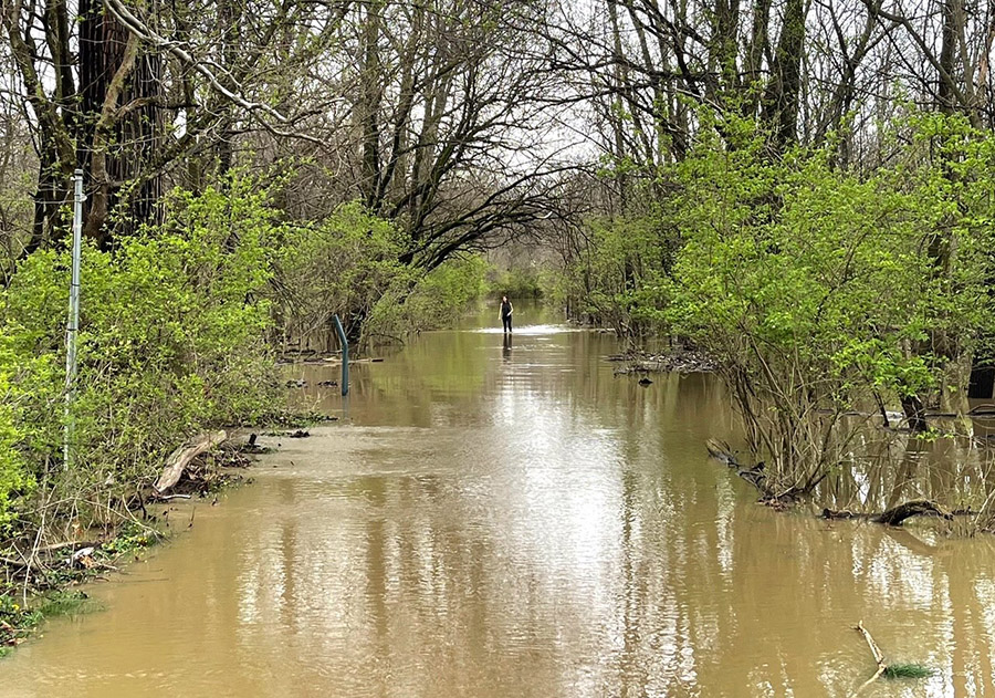 Flooded trail